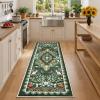 Garvee Vintage Floral Living Room Rugs 10×13, Soft Non Slip Area Rug for Bedroom, Botanical Low Pile Large Dining Room Rugs Stain Resistant Ultra Thin Home Decor Rug for Office Apartment, Blue Teal(Oriental Floral|green)