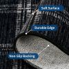 Garvee Washable Checkered 2×6 Kitchen Rugs, Non Slip Plaid Hallway Runner, Low Pile Stain Resistant Modern Geometric Throw Carpet for Entryway Laundry Bathroom, Minimalist Bedside Rug, Beige(Grid|black)