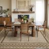 Garvee Washable Rug 5×7 Modern Checkerboard Rug for Living Room, Non Shedding Non Slip Solid Carpets, Soft Low Pile Solid Floor Mats, Border Printed Rugs for Bedroom Nursery, Taupe