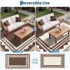 Garvee Waterproof Outdoor Rug 8×10 for Patio, Reversible Modern Area Rug, Large Plastic Straw Mat for Camping, RV, Porch, Backyard, Deck, Picnic, Beach, Brown & Beige(Brown & Beige)