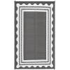 Garvee Waterproof Outdoor Rug 8×10 for Patio, Reversible Modern Area Rug, Large Plastic Straw Mat for Camping, RV, Porch, Backyard, Deck, Picnic, Beach, Brown & Beige(Grey & White)