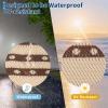 Garvee Waterproof Outdoor Rug 8×10 for Patio, Reversible Modern Area Rug, Large Plastic Straw Mat for Camping, RV, Porch, Backyard, Deck, Picnic, Beach, Brown & Beige(Brown & Beige)