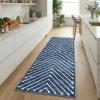 Garvee 5×7 Area Rugs for Living Room Vintage Border Area Rug Washable Rug Stain Resistant Non Shedding Floor Cover Soft Touch Folding Indoor Carpet for Dining Room Nursery Living Room Bedroom，Blue(Line – Blue)