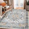 Garvee 8×10 ft Large Washable Area Rugs for Living Room – Non-Slip Low Pile Boho Vintage Carpet for Bedroom, Office, Dining Room & Kitchen – Machine Washable Throw Rug, Home Decor(Blue)(Teal)