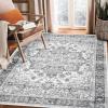 Garvee 8×10 ft Large Washable Area Rugs for Living Room – Non-Slip Low Pile Boho Vintage Carpet for Bedroom, Office, Dining Room & Kitchen – Machine Washable Throw Rug, Home Decor(Blue)(Grey)