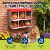 50.39″ Metal Chicken Nesting Box, 4-Compartment Poultry Nest Box with Perch and Ventilation Holes, Blue Roof Hen Laying Box for Up to 8 Chickens(Red A)
