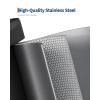Garvee 13 gal / 50 L Stainless Steel Trash Can with Lid, Large Garbage Can for Kitchen, Rustproof Step-on Kitchen Metal Trash Bin with Liner Rim, Rear Handle, Soft Close Plastic Lid, Silver(15.8 Gal-Stainless Steel)