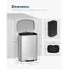 Garvee 13 gal / 50 L Stainless Steel Trash Can with Lid, Large Garbage Can for Kitchen, Rustproof Step-on Kitchen Metal Trash Bin with Liner Rim, Rear Handle, Soft Close Plastic Lid, Silver(Stainless Steel)