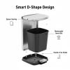 Garvee 13 gal / 50 L Stainless Steel Trash Can with Lid, Large Garbage Can for Kitchen, Rustproof Step-on Kitchen Metal Trash Bin with Liner Rim, Rear Handle, Soft Close Plastic Lid, Silver(silver)