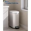 Garvee 13 gal / 50 L Stainless Steel Trash Can with Lid, Large Garbage Can for Kitchen, Rustproof Step-on Kitchen Metal Trash Bin with Liner Rim, Rear Handle, Soft Close Plastic Lid, Silver(White-13.2 Gal)