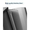 Garvee 13 gal / 50 L Stainless Steel Trash Can with Lid, Large Garbage Can for Kitchen, Rustproof Step-on Kitchen Metal Trash Bin with Liner Rim, Rear Handle, Soft Close Plastic Lid, Silver(2 x 10.6 Gallon-Stainless Steel)