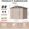 Garvee 6×8 ft Metal Outdoor Storage Shed, Lockable Door & Air Vent, Yard/Garden Tool Shed for Backyard Patio Lawn(Brown)