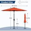 Garvee 9FT Patio Umbrella – Outdoor Table Umbrella with Crank Lift & Push Button Tilt – Market Umbrella 8 Sturdy Ribs UV Protection for Pool, Deck, Yard, Garden – Orange(Orange)