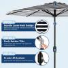 Garvee 9FT Patio Umbrella – Outdoor Table Umbrella with Crank Lift & Push Button Tilt – Market Umbrella 8 Sturdy Ribs UV Protection for Pool, Deck, Yard, Garden – Orange(Black & White Stripe)