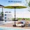 Garvee 9FT Patio Umbrella – Outdoor Table Umbrella with Crank Lift & Push Button Tilt – Market Umbrella 8 Sturdy Ribs UV Protection for Pool, Deck, Yard, Garden – Orange(Apple Green)