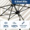 Garvee 9FT Patio Umbrella – Outdoor Table Umbrella with Crank Lift & Push Button Tilt – Market Umbrella 8 Sturdy Ribs UV Protection for Pool, Deck, Yard, Garden – Orange(Tan & White Stripe)