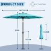 Garvee 9FT Patio Umbrella – Outdoor Table Umbrella with Crank Lift & Push Button Tilt – Market Umbrella 8 Sturdy Ribs UV Protection for Pool, Deck, Yard, Garden – Orange(Sky Blue)