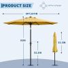 Garvee 9FT Patio Umbrella – Outdoor Table Umbrella with Crank Lift & Push Button Tilt – Market Umbrella 8 Sturdy Ribs UV Protection for Pool, Deck, Yard, Garden – Orange(Yellow)