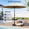 Garvee 9FT Patio Umbrella – Outdoor Table Umbrella with Crank Lift & Push Button Tilt – Market Umbrella 8 Sturdy Ribs UV Protection for Pool, Deck, Yard, Garden – Orange(Tan)