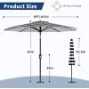 Garvee 9FT Patio Umbrella – Outdoor Table Umbrella with Crank Lift & Push Button Tilt – Market Umbrella 8 Sturdy Ribs UV Protection for Pool, Deck, Yard, Garden – Orange(Black & White Stripe)