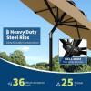 Garvee 9FT Patio Umbrella – Outdoor Table Umbrella with Crank Lift & Push Button Tilt – Market Umbrella 8 Sturdy Ribs UV Protection for Pool, Deck, Yard, Garden – Orange(Tan)