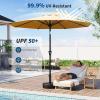 Garvee 9FT Patio Umbrella – Outdoor Table Umbrella with Crank Lift & Push Button Tilt – Market Umbrella 8 Sturdy Ribs UV Protection for Pool, Deck, Yard, Garden – Orange(Yellow)
