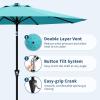 Garvee 9FT Patio Umbrella – Outdoor Table Umbrella with Crank Lift & Push Button Tilt – Market Umbrella 8 Sturdy Ribs UV Protection for Pool, Deck, Yard, Garden – Orange(Sky Blue)