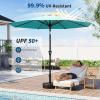 Garvee 9FT Patio Umbrella – Outdoor Table Umbrella with Crank Lift & Push Button Tilt – Market Umbrella 8 Sturdy Ribs UV Protection for Pool, Deck, Yard, Garden – Orange(Sky Blue)