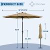 Garvee 9FT Patio Umbrella – Outdoor Table Umbrella with Crank Lift & Push Button Tilt – Market Umbrella 8 Sturdy Ribs UV Protection for Pool, Deck, Yard, Garden – Orange(Tan)