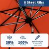 Garvee 9FT Patio Umbrella – Outdoor Table Umbrella with Crank Lift & Push Button Tilt – Market Umbrella 8 Sturdy Ribs UV Protection for Pool, Deck, Yard, Garden – Orange(Orange)