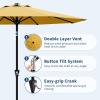 Garvee 9FT Patio Umbrella – Outdoor Table Umbrella with Crank Lift & Push Button Tilt – Market Umbrella 8 Sturdy Ribs UV Protection for Pool, Deck, Yard, Garden – Orange(Yellow)