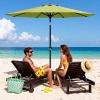 Garvee 9FT Patio Umbrella – Outdoor Table Umbrella with Crank Lift & Push Button Tilt – Market Umbrella 8 Sturdy Ribs UV Protection for Pool, Deck, Yard, Garden – Orange(Apple Green)