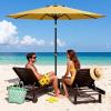 Garvee 9FT Patio Umbrella – Outdoor Table Umbrella with Crank Lift & Push Button Tilt – Market Umbrella 8 Sturdy Ribs UV Protection for Pool, Deck, Yard, Garden – Orange(Yellow)