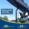 Garvee 9FT Patio Umbrella – Outdoor Table Umbrella with Crank Lift & Push Button Tilt – Market Umbrella 8 Sturdy Ribs UV Protection for Pool, Deck, Yard, Garden – Orange(Navy Blue)