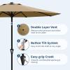 Garvee 9FT Patio Umbrella – Outdoor Table Umbrella with Crank Lift & Push Button Tilt – Market Umbrella 8 Sturdy Ribs UV Protection for Pool, Deck, Yard, Garden – Orange(Tan)