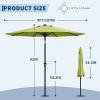 Garvee 9FT Patio Umbrella – Outdoor Table Umbrella with Crank Lift & Push Button Tilt – Market Umbrella 8 Sturdy Ribs UV Protection for Pool, Deck, Yard, Garden – Orange(Apple Green)