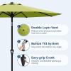 Garvee 9FT Patio Umbrella – Outdoor Table Umbrella with Crank Lift & Push Button Tilt – Market Umbrella 8 Sturdy Ribs UV Protection for Pool, Deck, Yard, Garden – Orange(Apple Green)