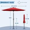 Garvee 9FT Patio Umbrella – Outdoor Table Umbrella with Crank Lift & Push Button Tilt – Market Umbrella 8 Sturdy Ribs UV Protection for Pool, Deck, Yard, Garden – Orange(Red)