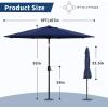 Garvee 9FT Patio Umbrella – Outdoor Table Umbrella with Crank Lift & Push Button Tilt – Market Umbrella 8 Sturdy Ribs UV Protection for Pool, Deck, Yard, Garden – Orange(Old Version Navy Blue)