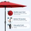 Garvee 9FT Patio Umbrella – Outdoor Table Umbrella with Crank Lift & Push Button Tilt – Market Umbrella 8 Sturdy Ribs UV Protection for Pool, Deck, Yard, Garden – Orange(Red)