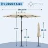 Garvee 9FT Patio Umbrella – Outdoor Table Umbrella with Crank Lift & Push Button Tilt – Market Umbrella 8 Sturdy Ribs UV Protection for Pool, Deck, Yard, Garden – Orange(Beige)