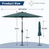 Garvee 9FT Patio Umbrella – Outdoor Table Umbrella with Crank Lift & Push Button Tilt – Market Umbrella 8 Sturdy Ribs UV Protection for Pool, Deck, Yard, Garden – Orange(Turquoise)