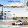 Garvee 9FT Patio Umbrella – Outdoor Table Umbrella with Crank Lift & Push Button Tilt – Market Umbrella 8 Sturdy Ribs UV Protection for Pool, Deck, Yard, Garden – Orange(Beige)