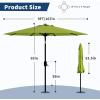Garvee 9FT Solar Patio Umbrella with 32 LED Lights – Outdoor Table Umbrella with Crank Lift, Push Button Tilt and 8 Sturdy Ribs – Market Umbrella UV Protection for Pool, Deck, Yard, Garden -Navy Blue(Grass Green)