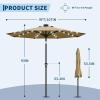 Garvee 9FT Solar Patio Umbrella with 32 LED Lights – Outdoor Table Umbrella with Crank Lift, Push Button Tilt and 8 Sturdy Ribs – Market Umbrella UV Protection for Pool, Deck, Yard, Garden -Navy Blue(Khaki)
