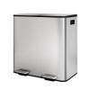 Garvee 13 gal / 50 L Stainless Steel Trash Can with Lid, Large Garbage Can for Kitchen, Rustproof Step-on Kitchen Metal Trash Bin with Liner Rim, Rear Handle, Soft Close Plastic Lid, Silver(2 x 10.6 Gallon-Stainless Steel)