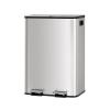 Garvee 13 gal / 50 L Stainless Steel Trash Can with Lid, Large Garbage Can for Kitchen, Rustproof Step-on Kitchen Metal Trash Bin with Liner Rim, Rear Handle, Soft Close Plastic Lid, Silver(2 x 8 Gallon-Stainless Steel)