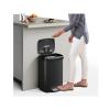 Garvee 13 gal / 50 L Stainless Steel Trash Can with Lid, Large Garbage Can for Kitchen, Rustproof Step-on Kitchen Metal Trash Bin with Liner Rim, Rear Handle, Soft Close Plastic Lid, Silver(Matte Black)