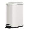 Garvee 13 gal / 50 L Stainless Steel Trash Can with Lid, Large Garbage Can for Kitchen, Rustproof Step-on Kitchen Metal Trash Bin with Liner Rim, Rear Handle, Soft Close Plastic Lid, Silver(White-13.2 Gal)