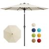 Garvee 9FT Patio Umbrella – Outdoor Table Umbrella with Crank Lift & Push Button Tilt – Market Umbrella 8 Sturdy Ribs UV Protection for Pool, Deck, Yard, Garden – Orange(Beige)